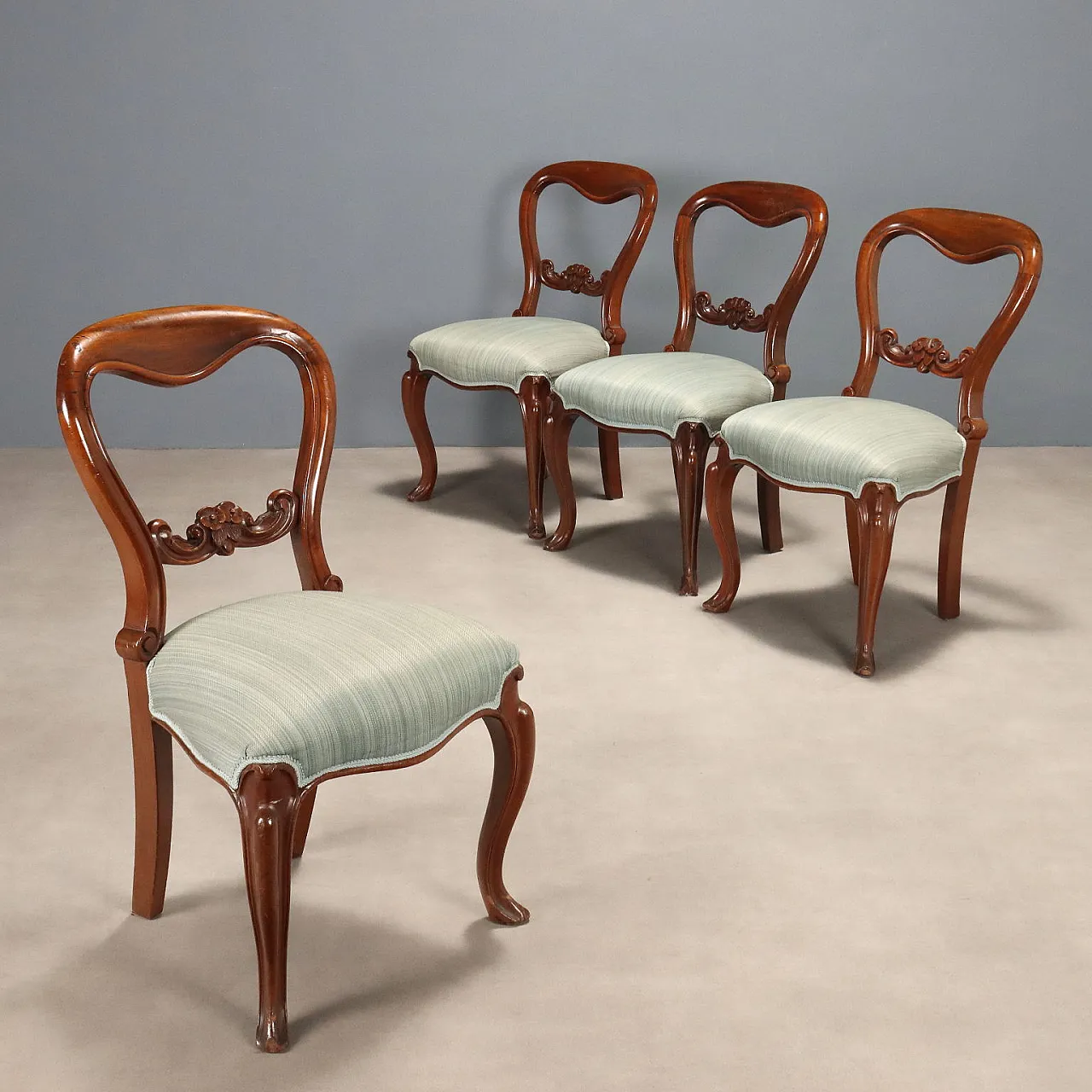 4 Sedie Luigi Filippo in mogano, '800 1