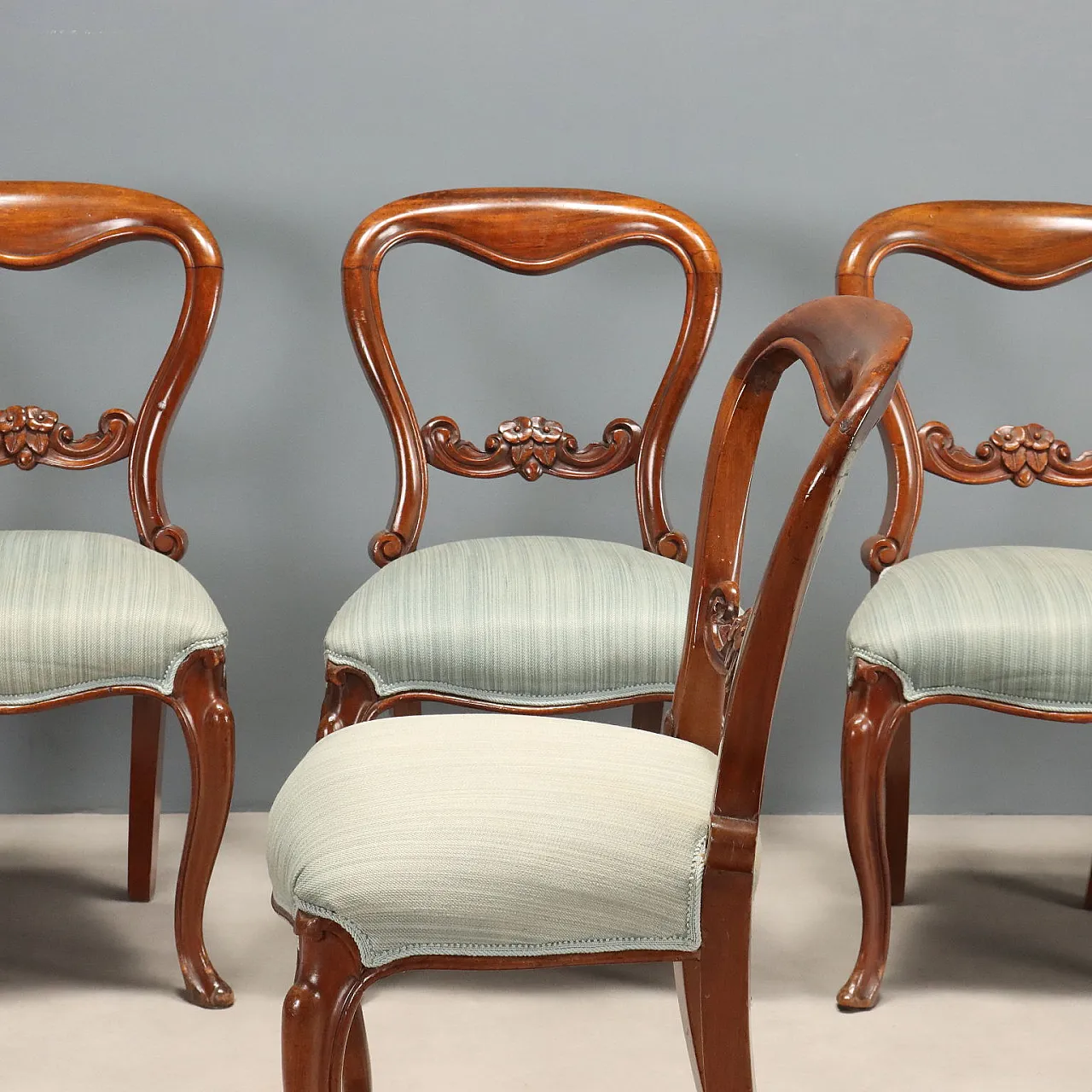 4 Sedie Luigi Filippo in mogano, '800 4