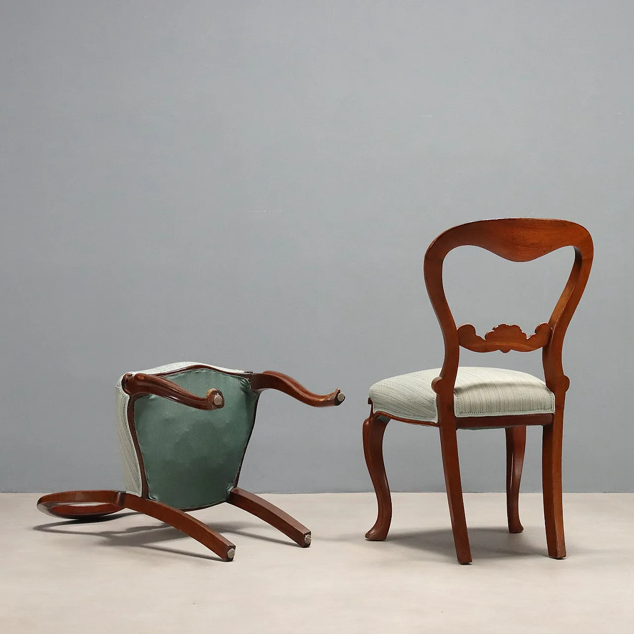 4 Sedie Luigi Filippo in mogano, '800 10