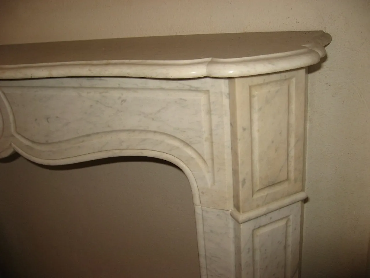 Fireplace in white marble, early 20th century 4