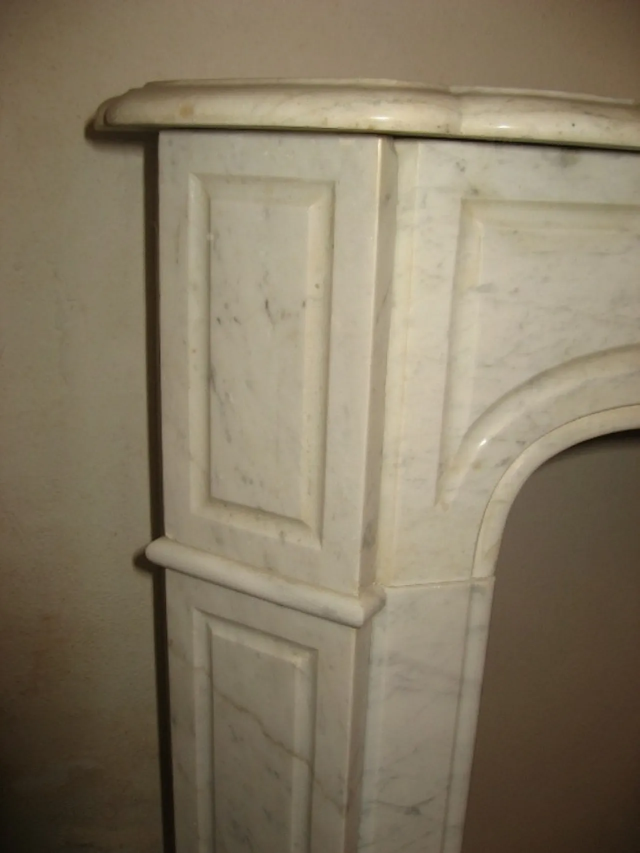 Fireplace in white marble, early 20th century 6