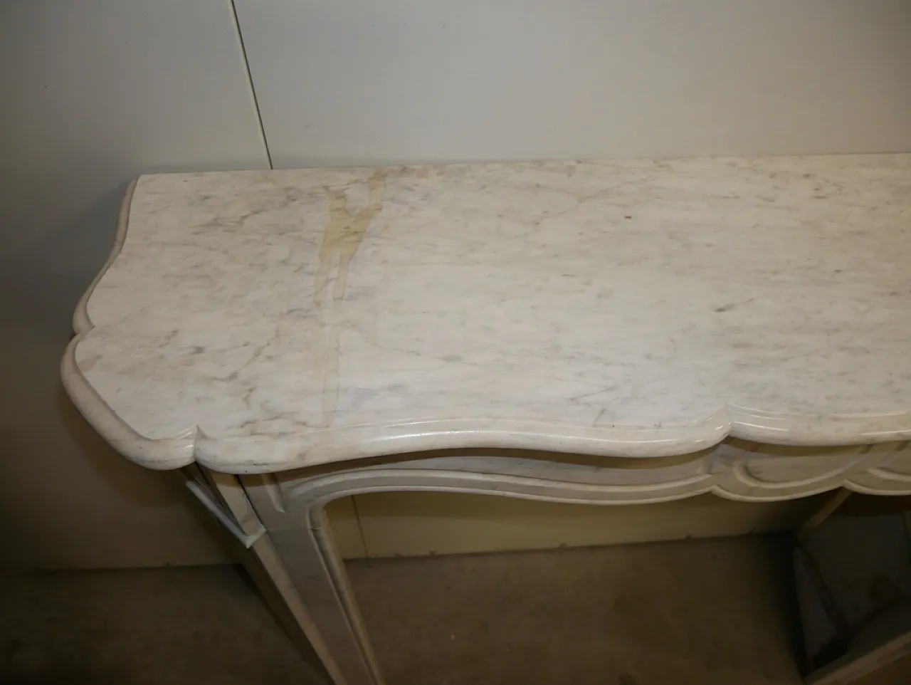 Fireplace in white marble, early 20th century 9