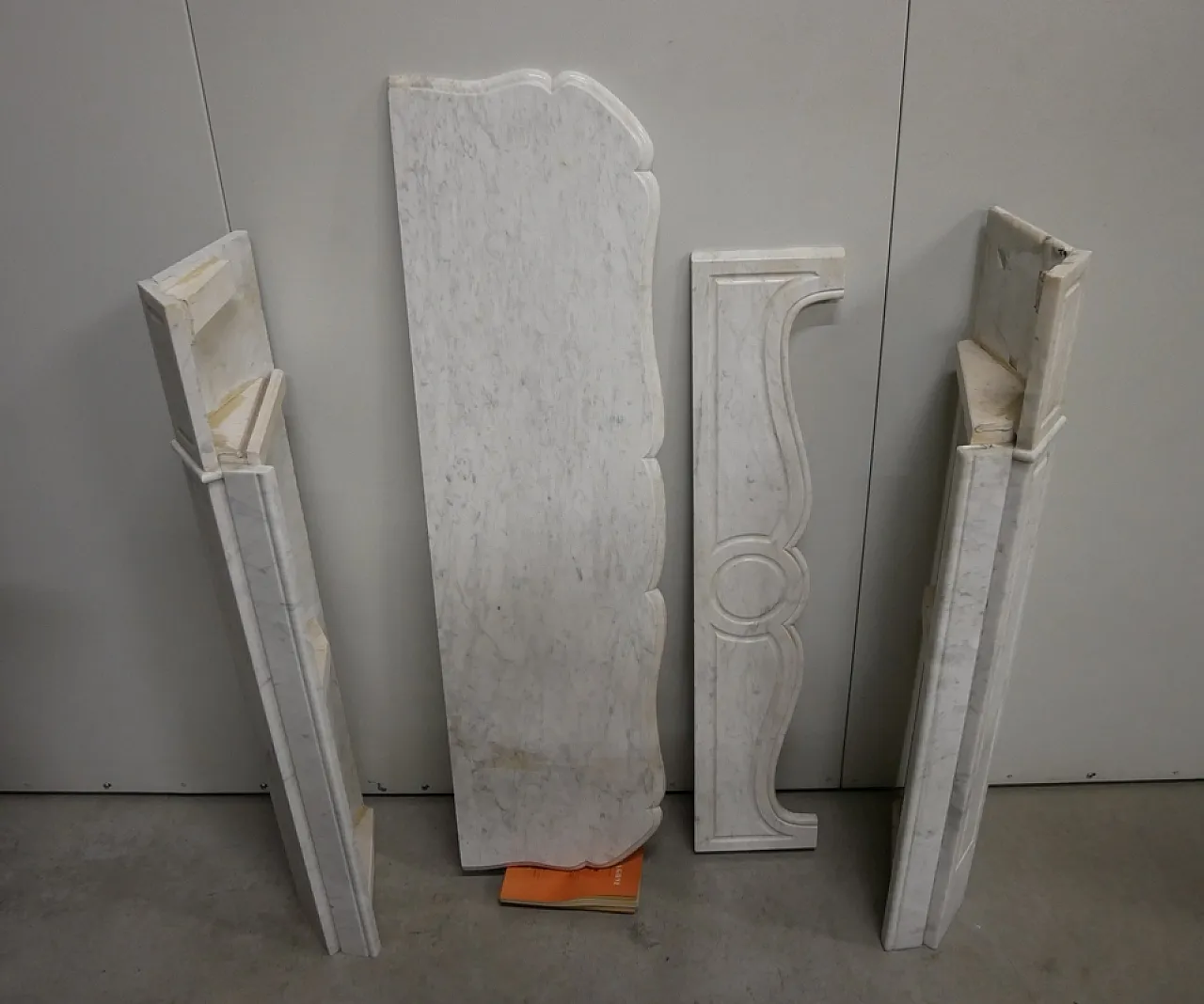 Fireplace in white marble, early 20th century 10