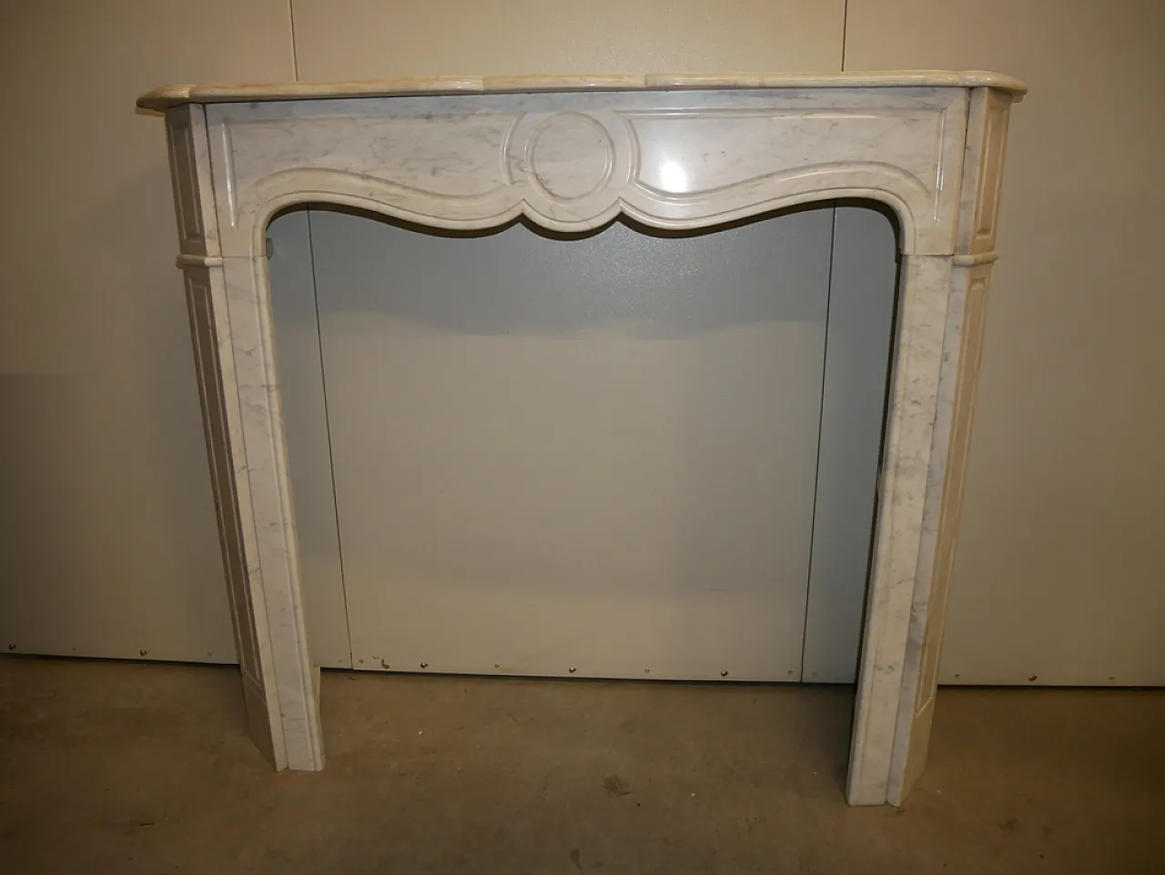 Fireplace in white marble, early 20th century 16