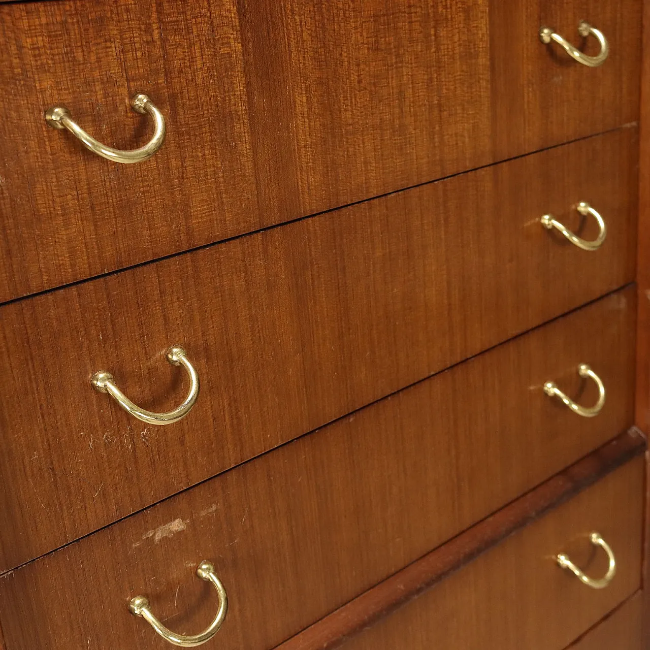 Cassettiera in teak, legno smaltato e ottone, '900 5