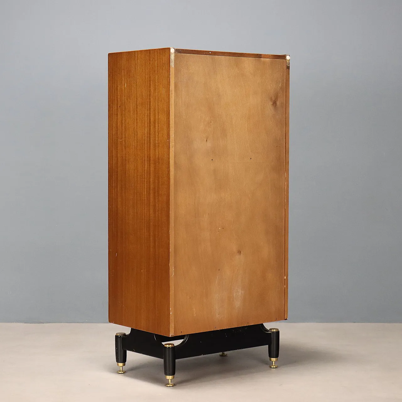 Cassettiera in teak, legno smaltato e ottone, '900 10