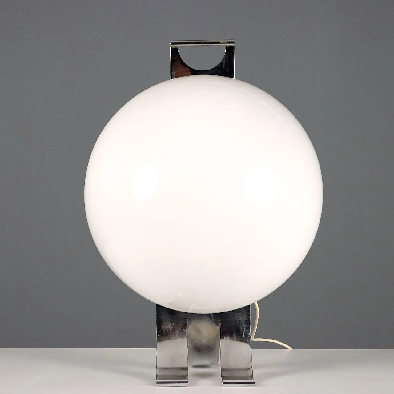 Lampada con struttura in metallo cromato e metacrilato, '900 5