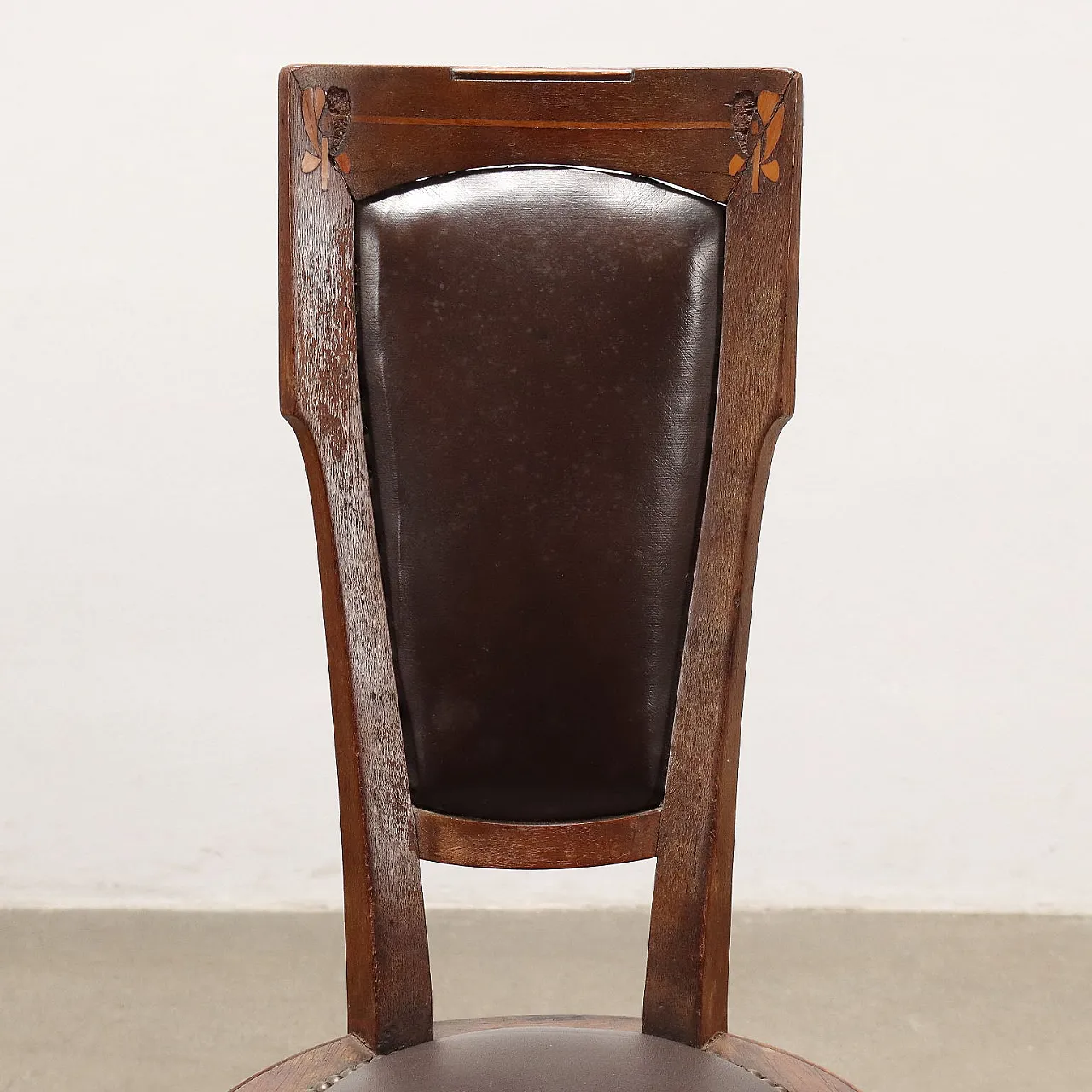 6 sedie e 2 poltroncine in stile Liberty in mogano, '900 3