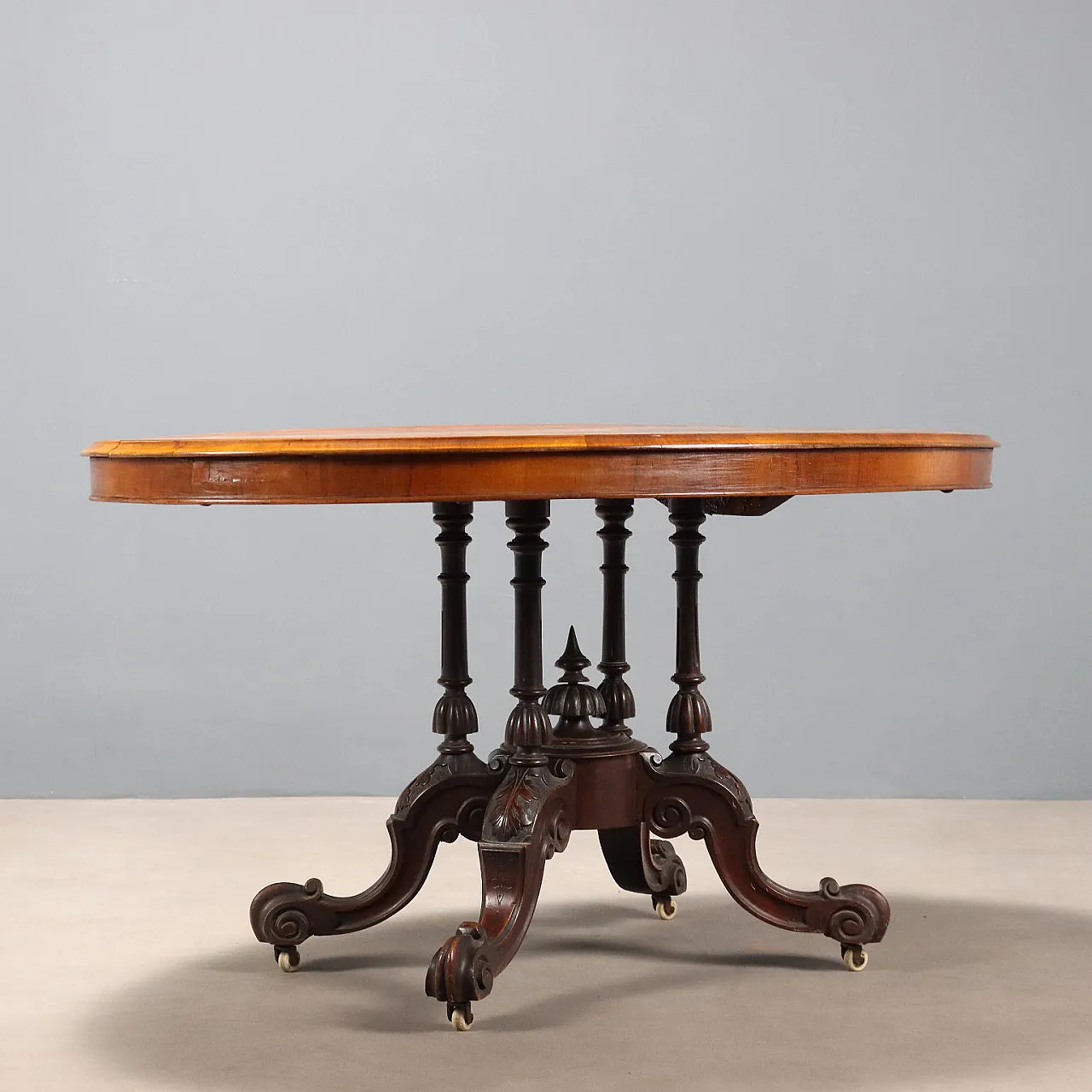 Tavolo in radica di mogano, '800 9