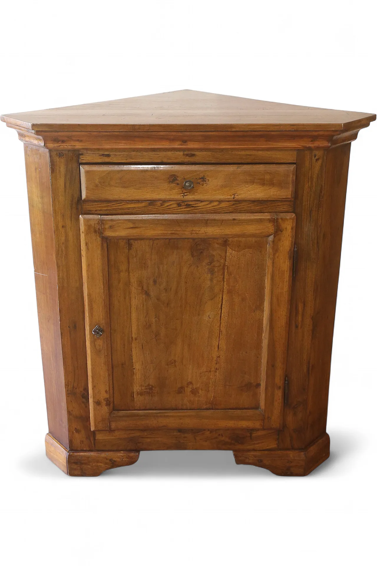 large antique Venetian corner cabinet in solid elm oak 18th century 53