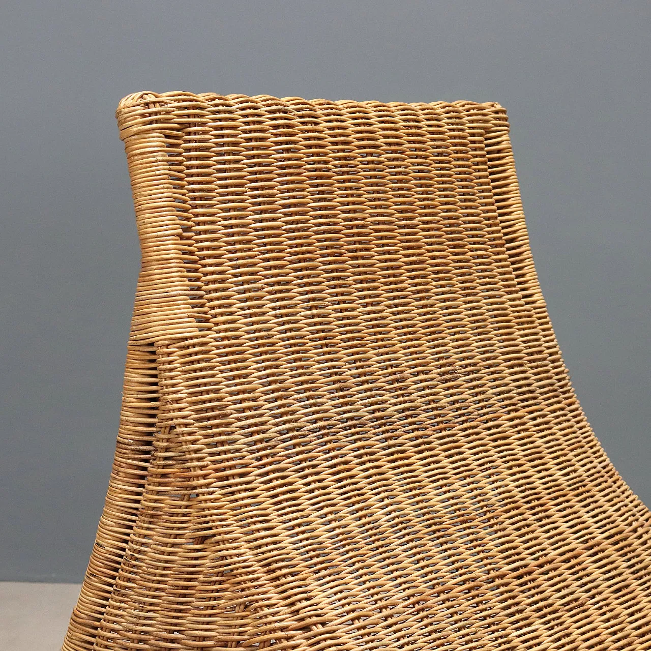 Chaise longue in bamboo and woven wicker, 20th century 4