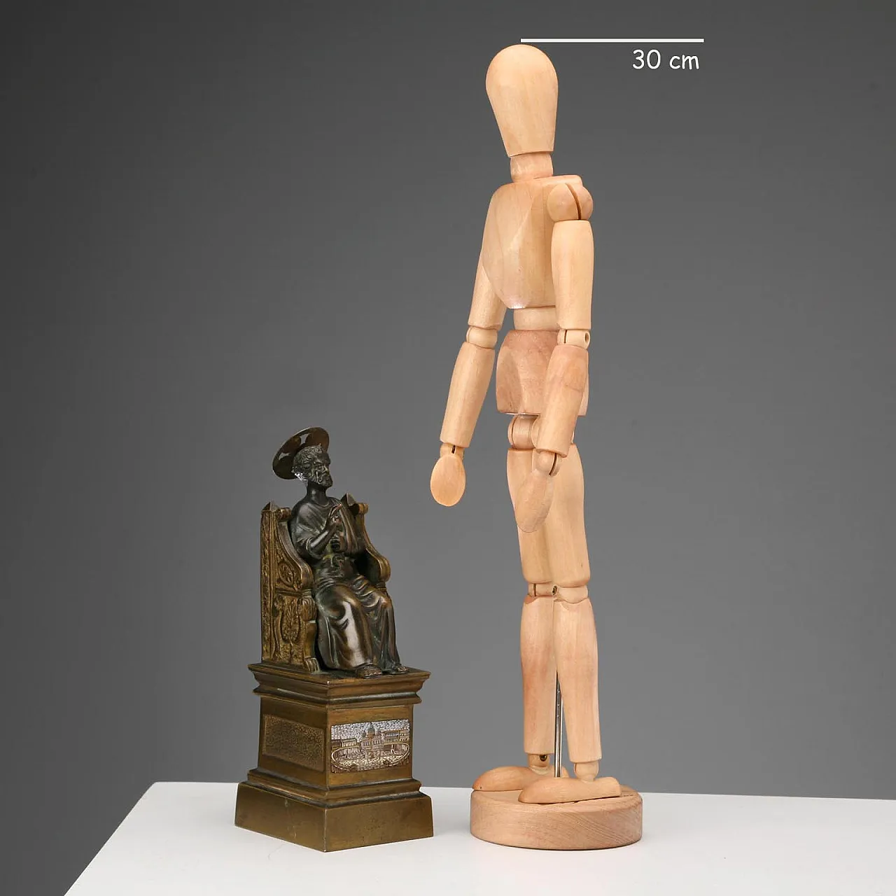 Scultura in bronzo raffigurante San Pietro in Trono, '800 2