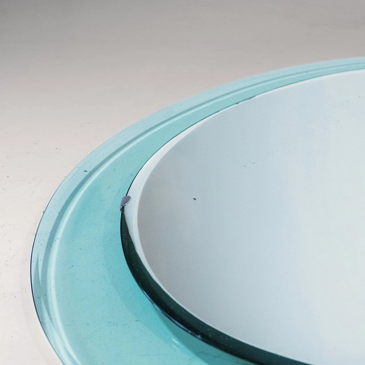 Specchio ovale molato di Antonio Lupi per Cristal Luxor, anni '70 4