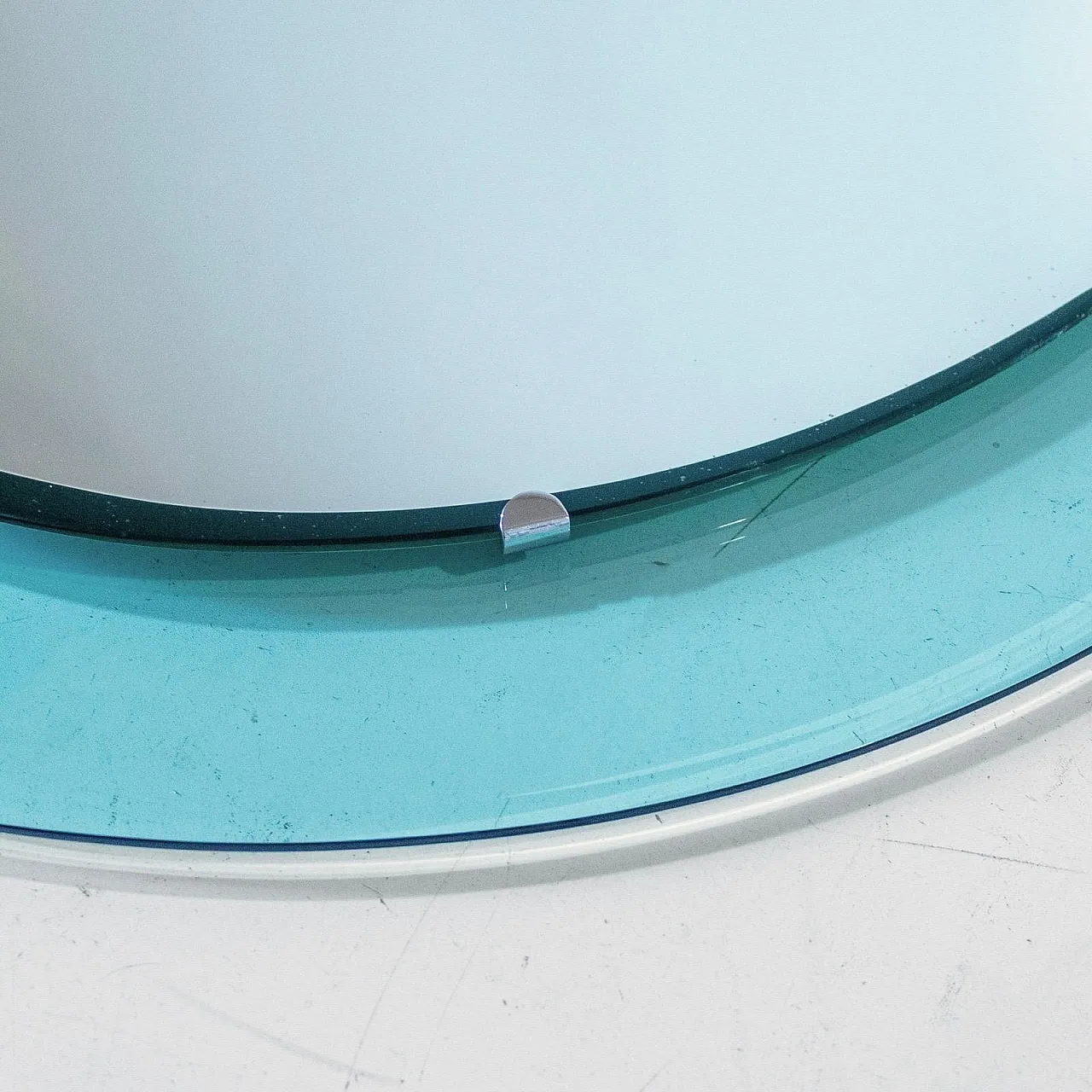 Specchio ovale molato di Antonio Lupi per Cristal Luxor, anni '70 6