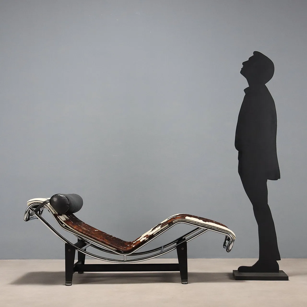 Chaise longue in metallo smaltato e cromato, '900 2