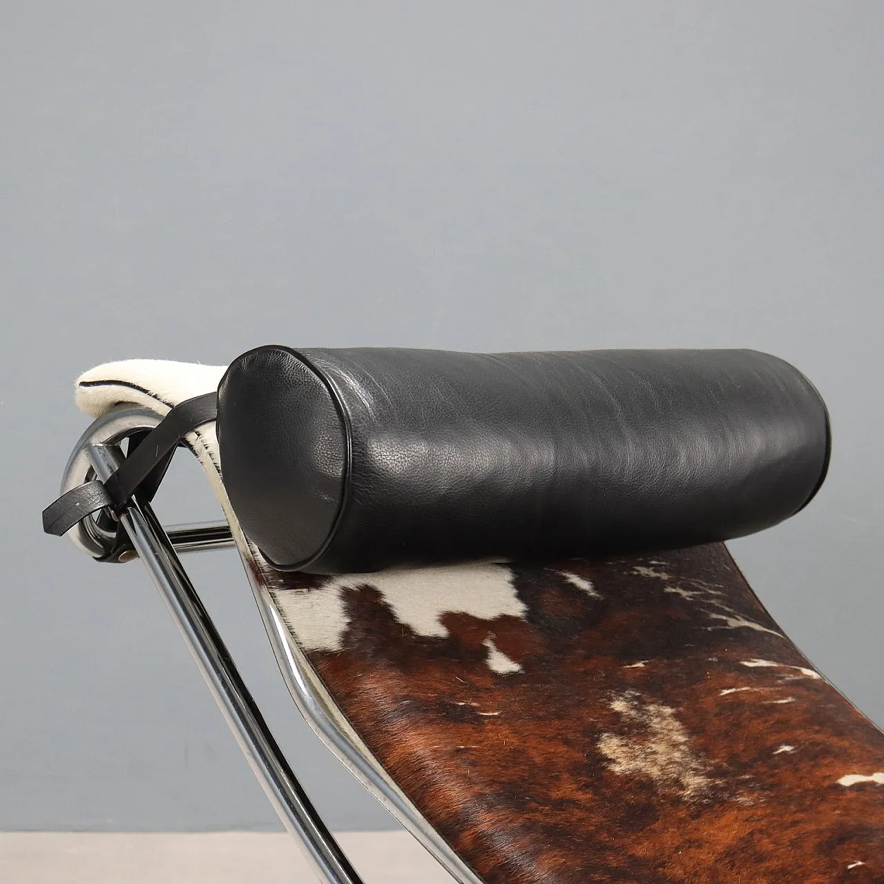 Chaise longue in metallo smaltato e cromato, '900 3