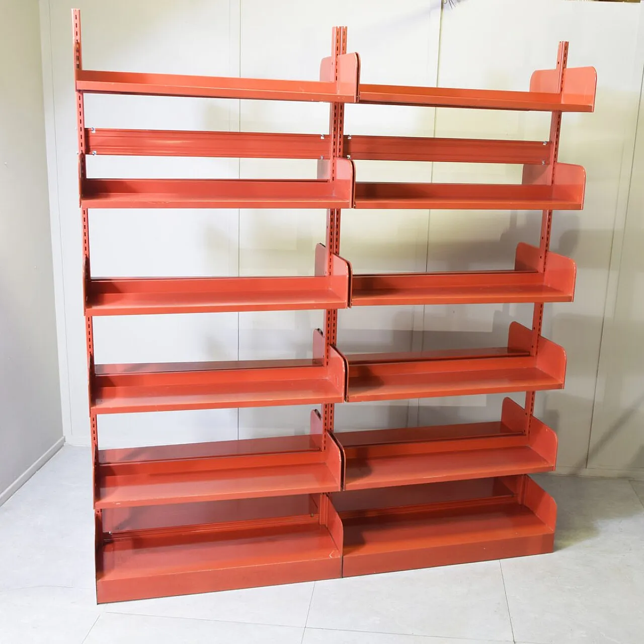 Metallic bookcase in the style of Lips Vago, 1970s 1