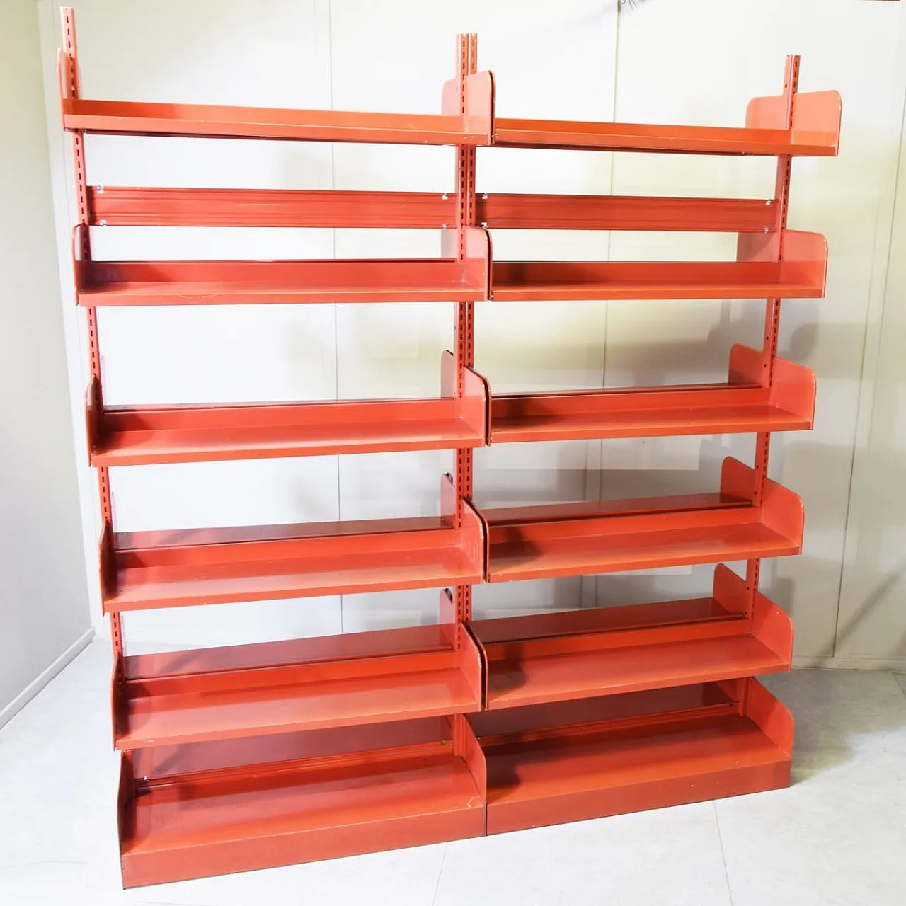 Metallic bookcase in the style of Lips Vago, 1970s 8