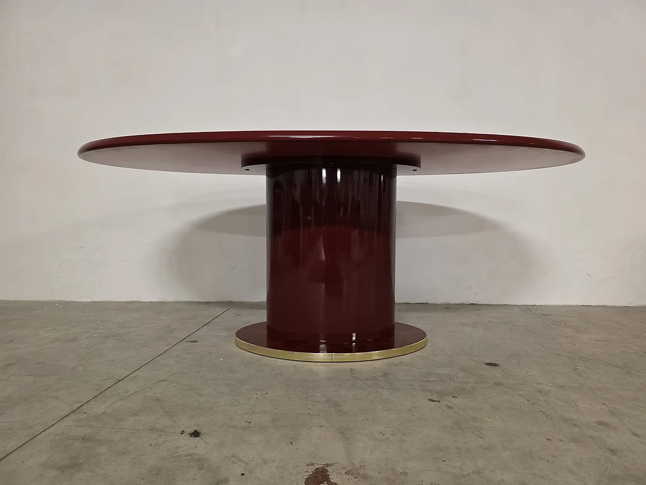 Tavolo in radica bordeaux, anni '80 2