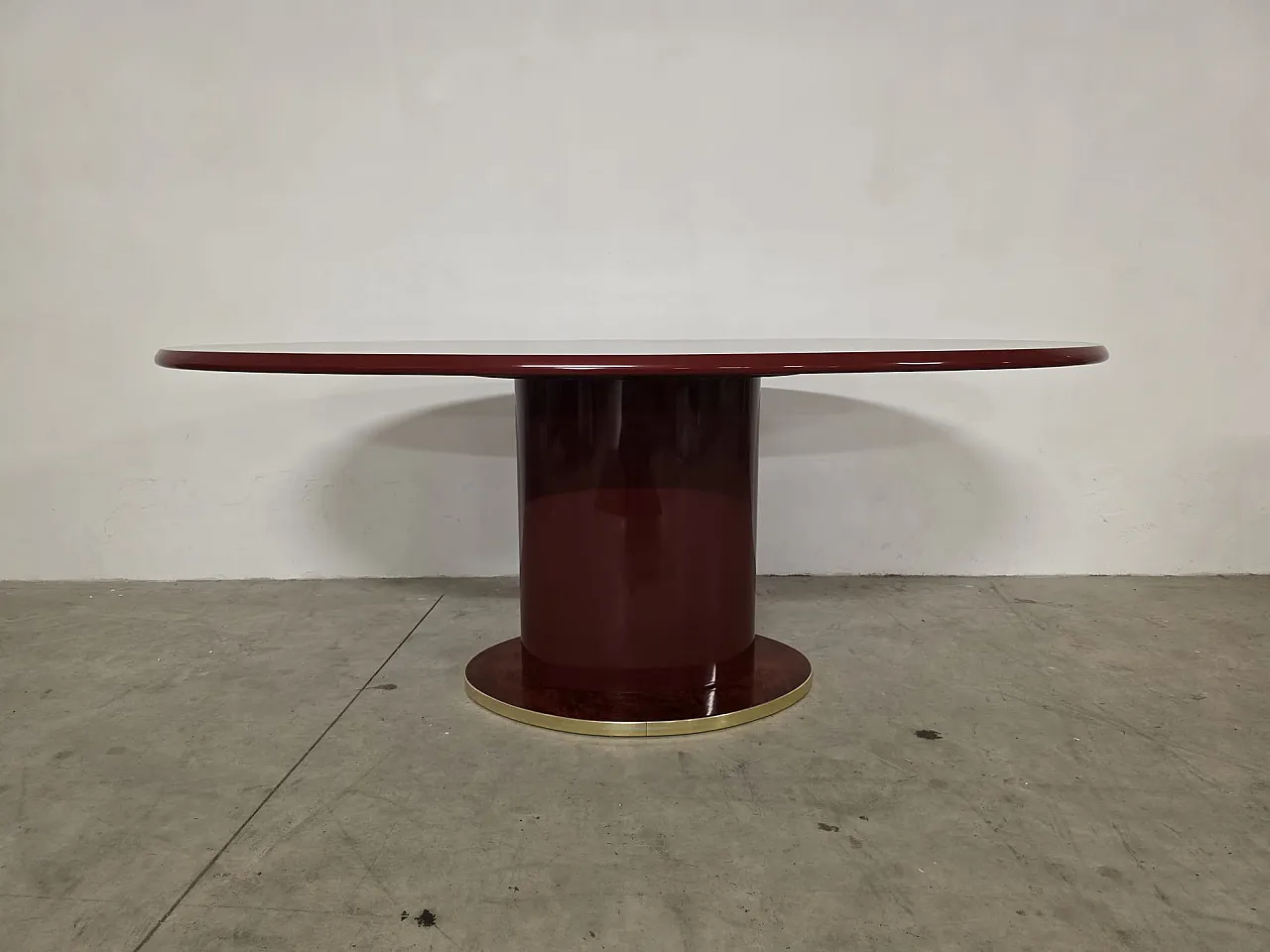 Tavolo in radica bordeaux, anni '80 3