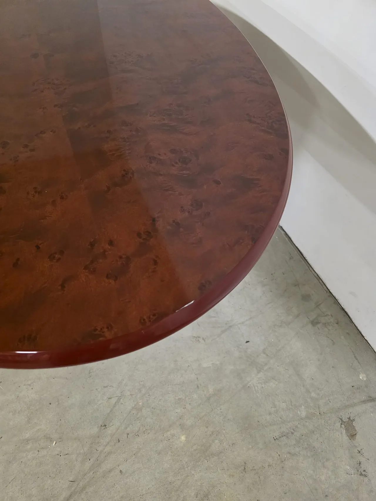 Tavolo in radica bordeaux, anni '80 6