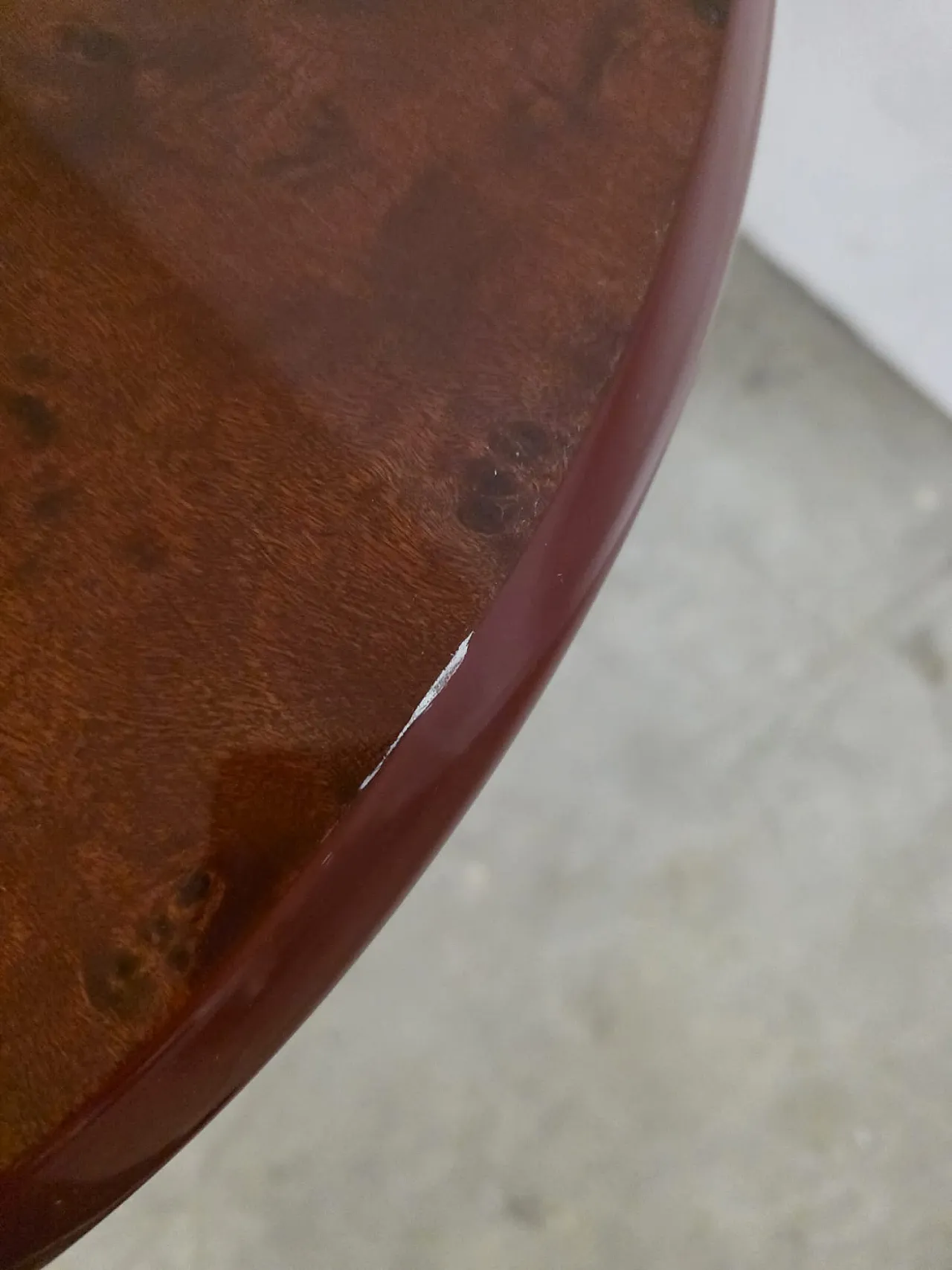 Tavolo in radica bordeaux, anni '80 7