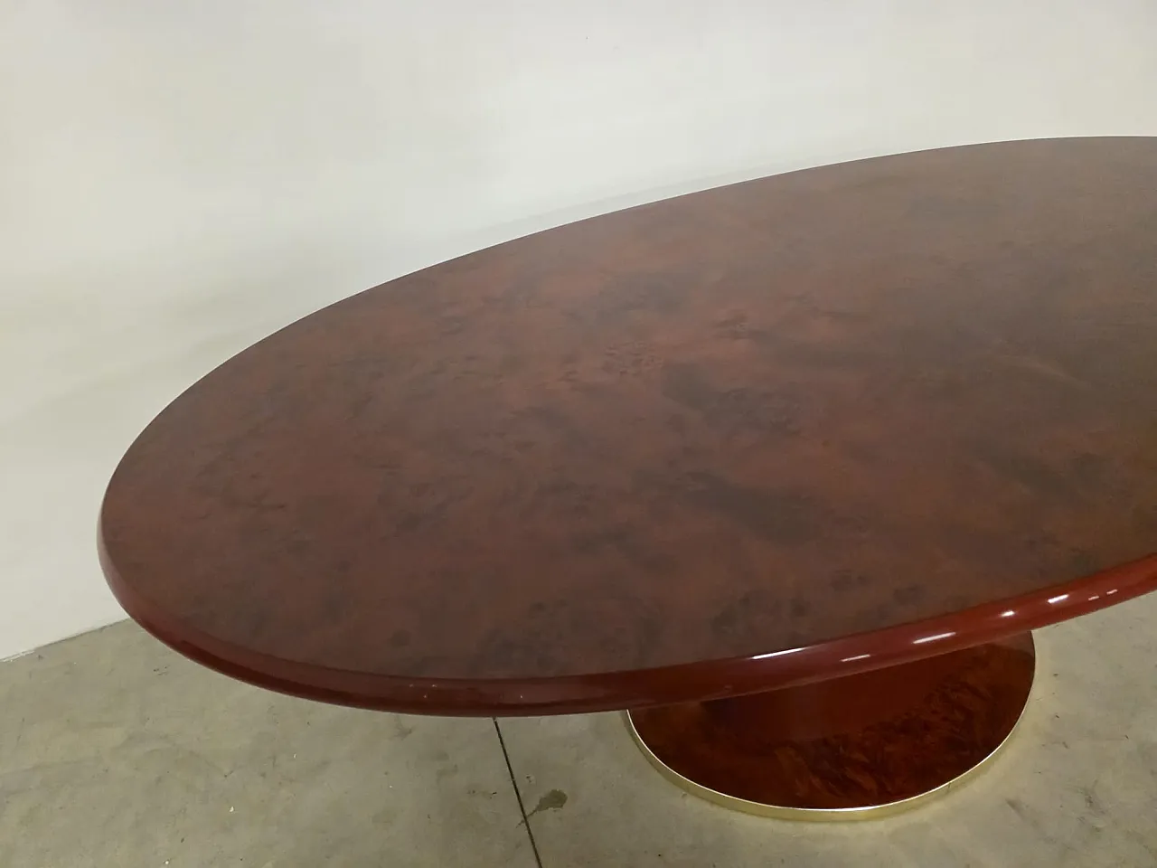 Tavolo in radica bordeaux, anni '80 8