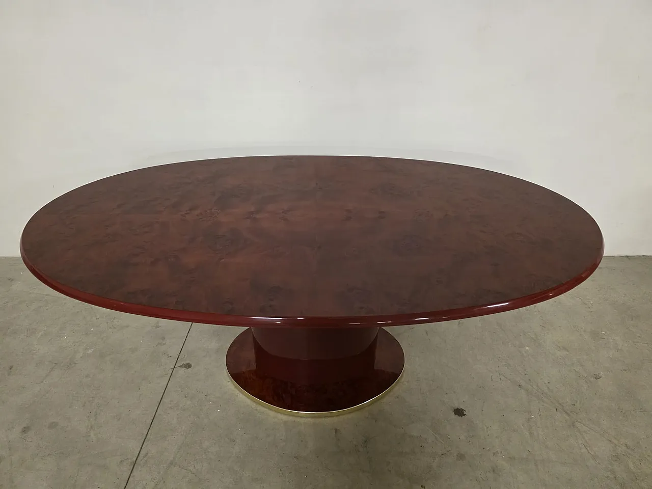 Tavolo in radica bordeaux, anni '80 13