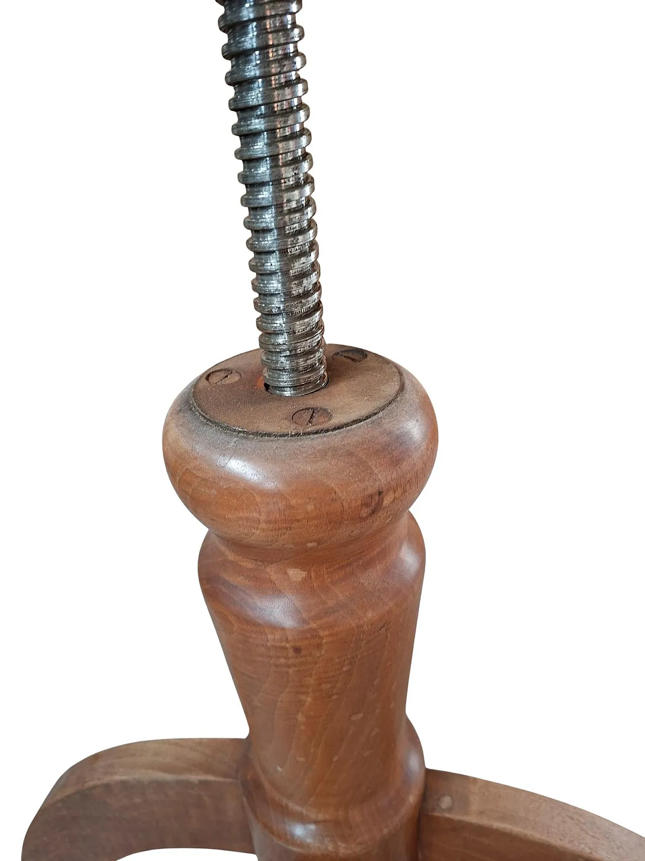 Solid beech screw stool, 1960s 4