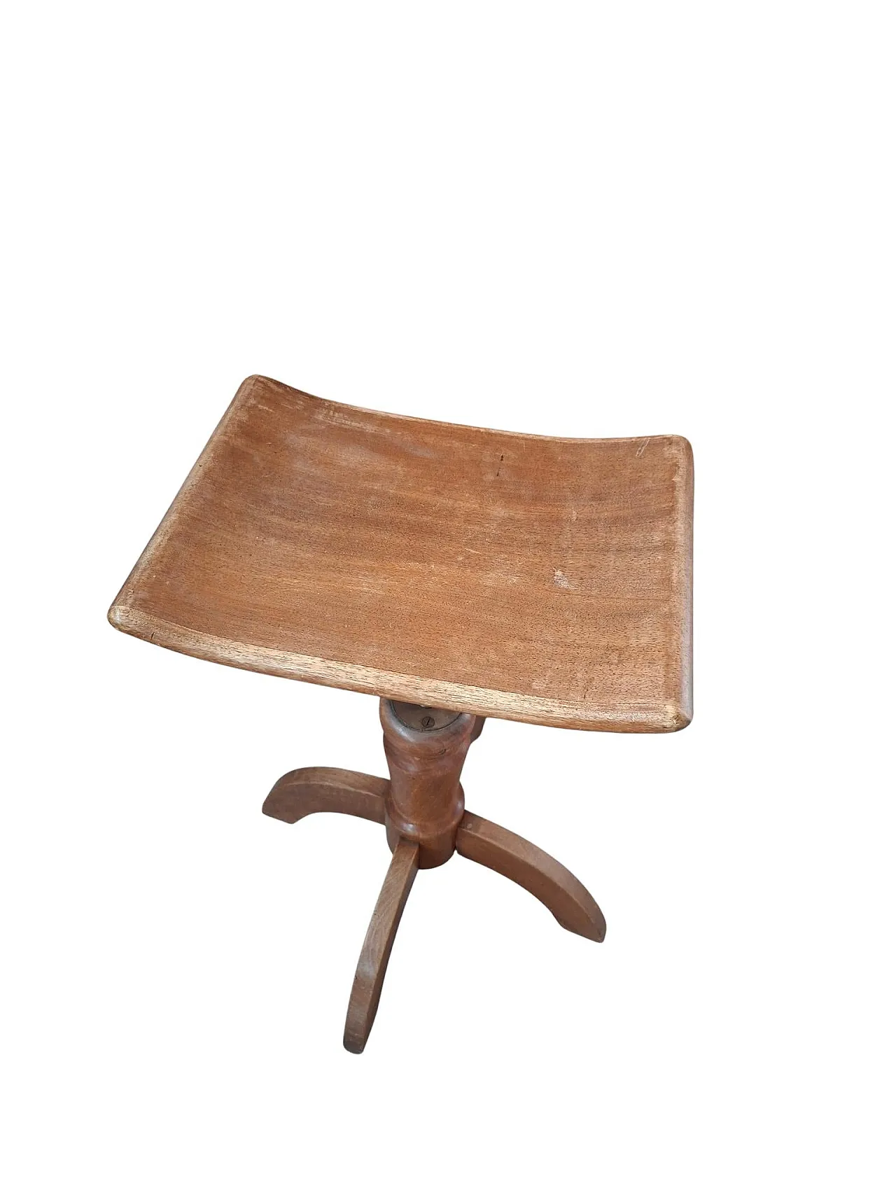 Solid beech screw stool, 1960s 5