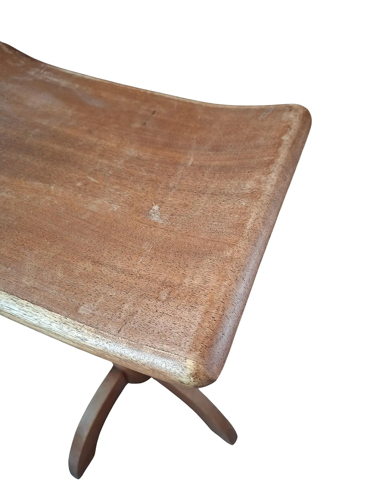 Solid beech screw stool, 1960s 6