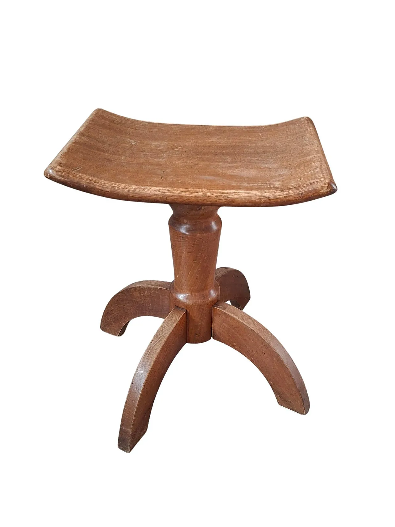Solid beech screw stool, 1960s 10
