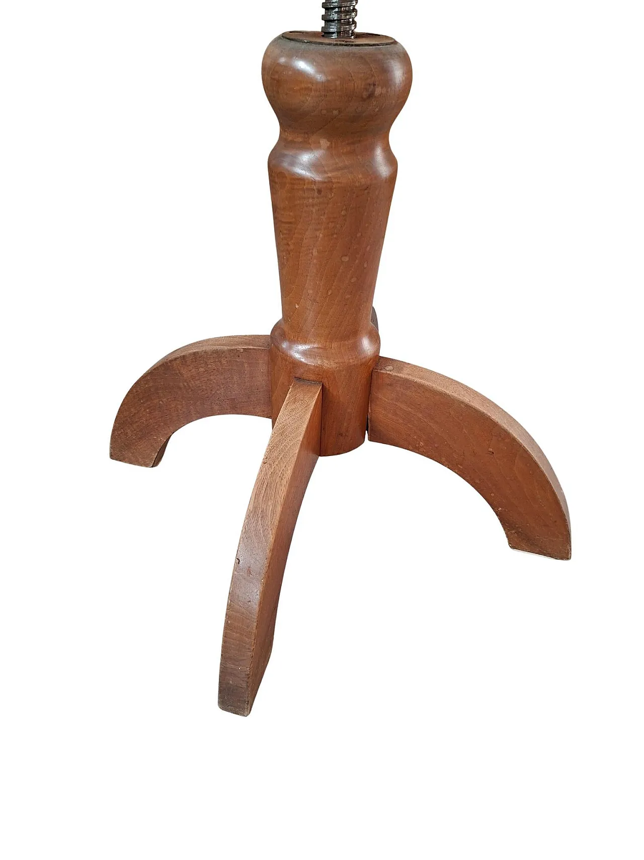 Solid beech screw stool, 1960s 11