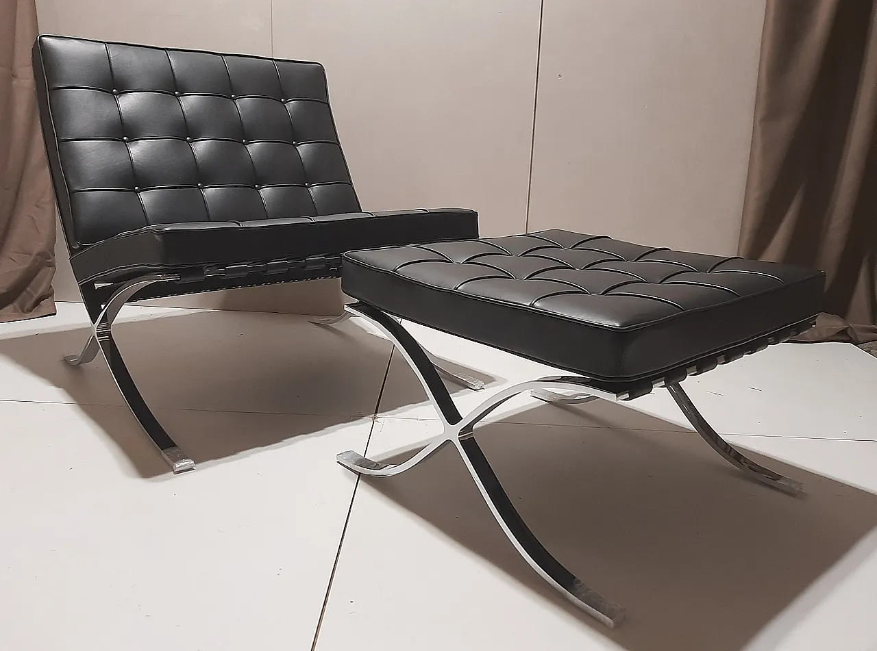 Barcellona Relax armchair by Knoll in black Venezia leather, 2000s 5