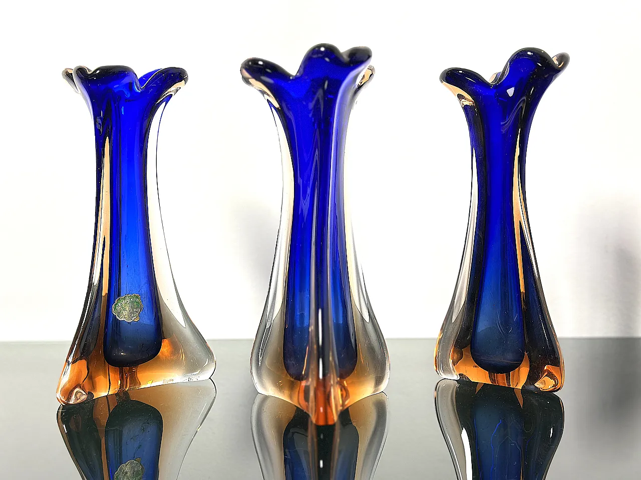 3 Murano Glass Vases, 1960s 1