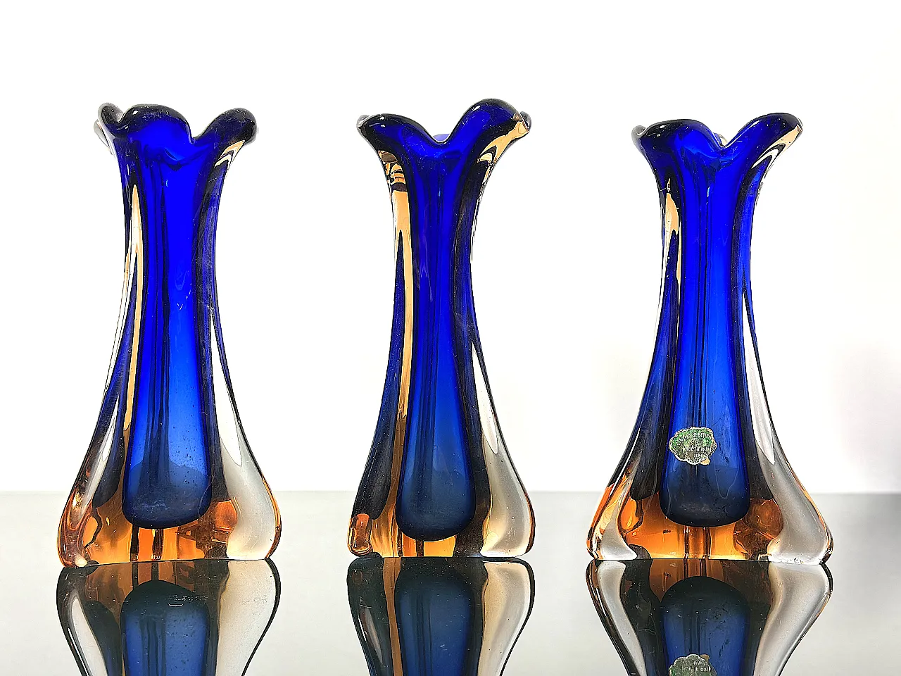 3 Murano Glass Vases, 1960s 2