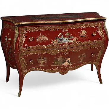 French lacquered, painted and gilded chinoiserie dresser, 20th century