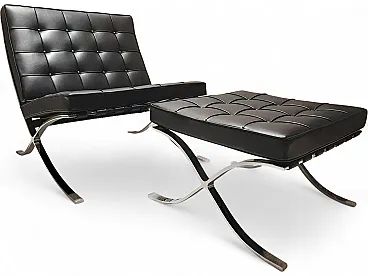 Barcellona Relax armchair by Knoll in black Venezia leather, 2000s
