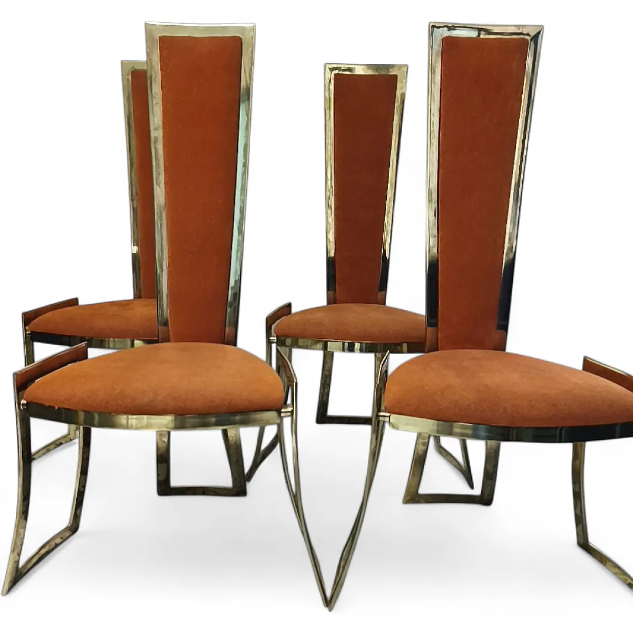 4 Brass chairs by Maison Charles, 70s 4