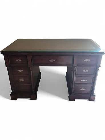 Ministerial style solid wood desk, 20th century