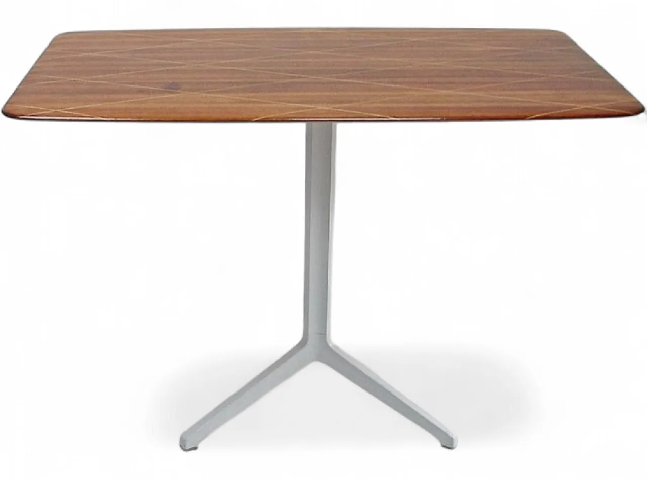 Scrivania mogano, acero e base treppiede in alluminio, anni 2000 14