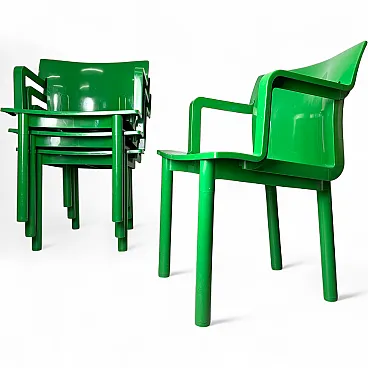 Four 4870 chairs by Anna Castelli Ferrieri for Kartell, 90s