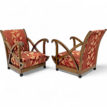 Pair of Art Deco armchairs attributed to Maurizio Tempestini, 50s
