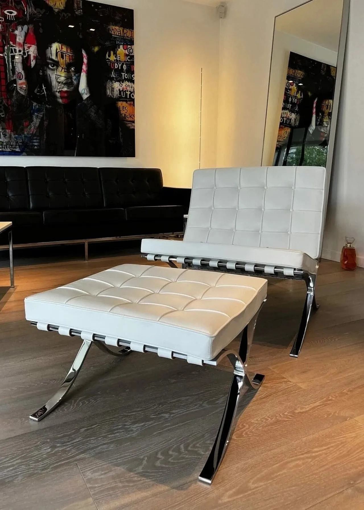 Barcelona Relax armchair  white Venezia leather, 2000s 1