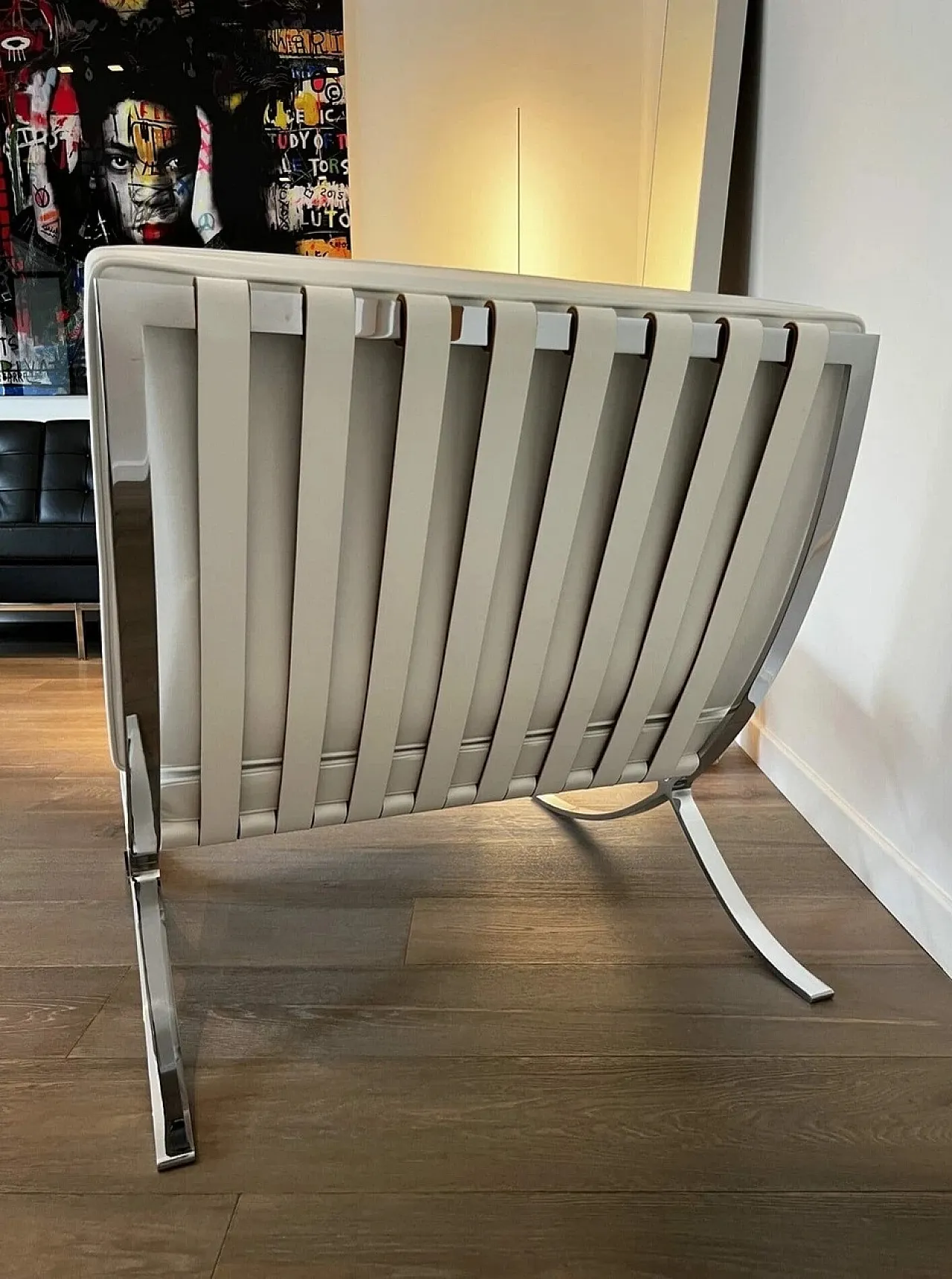 Barcelona Relax armchair  white Venezia leather, 2000s 14