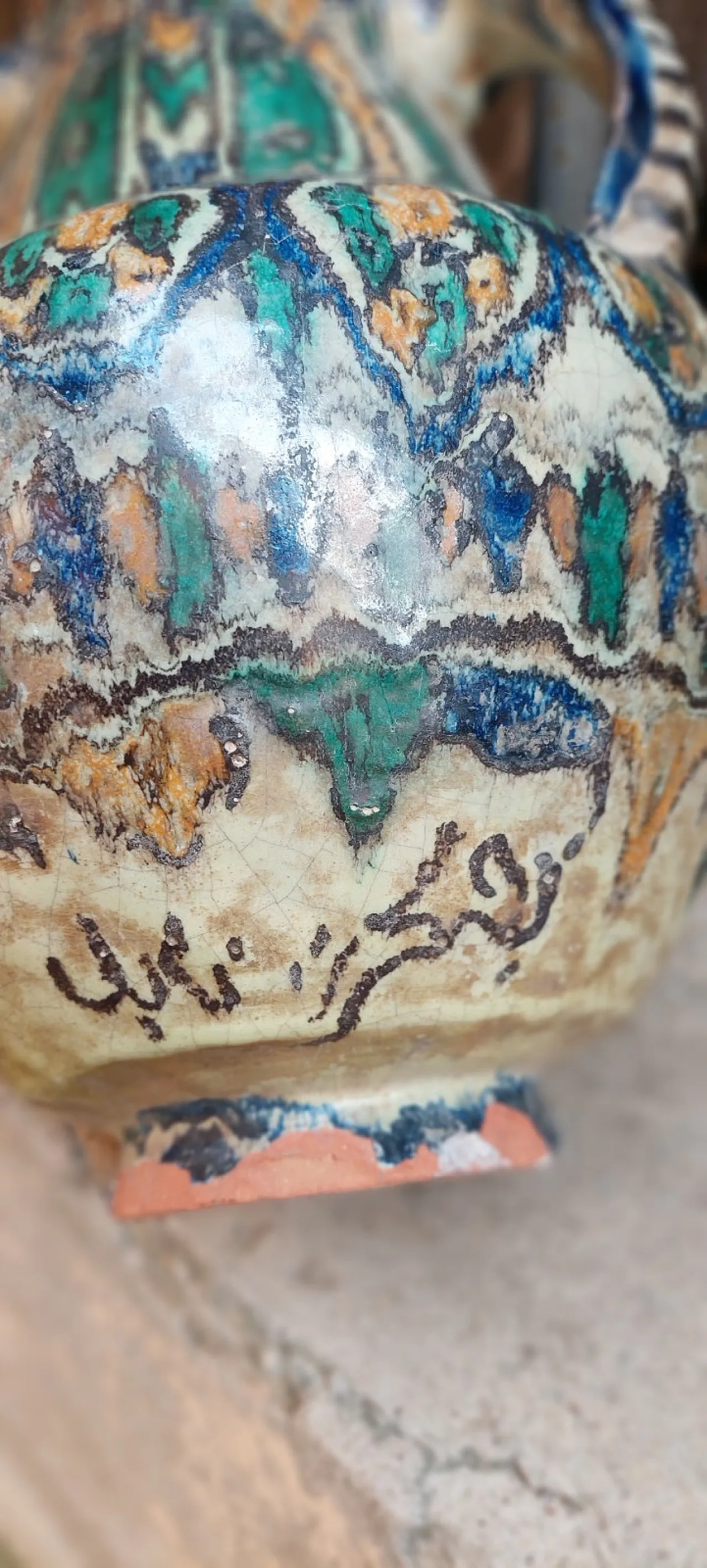 Painted and enameled majolica jar, 19th century 9