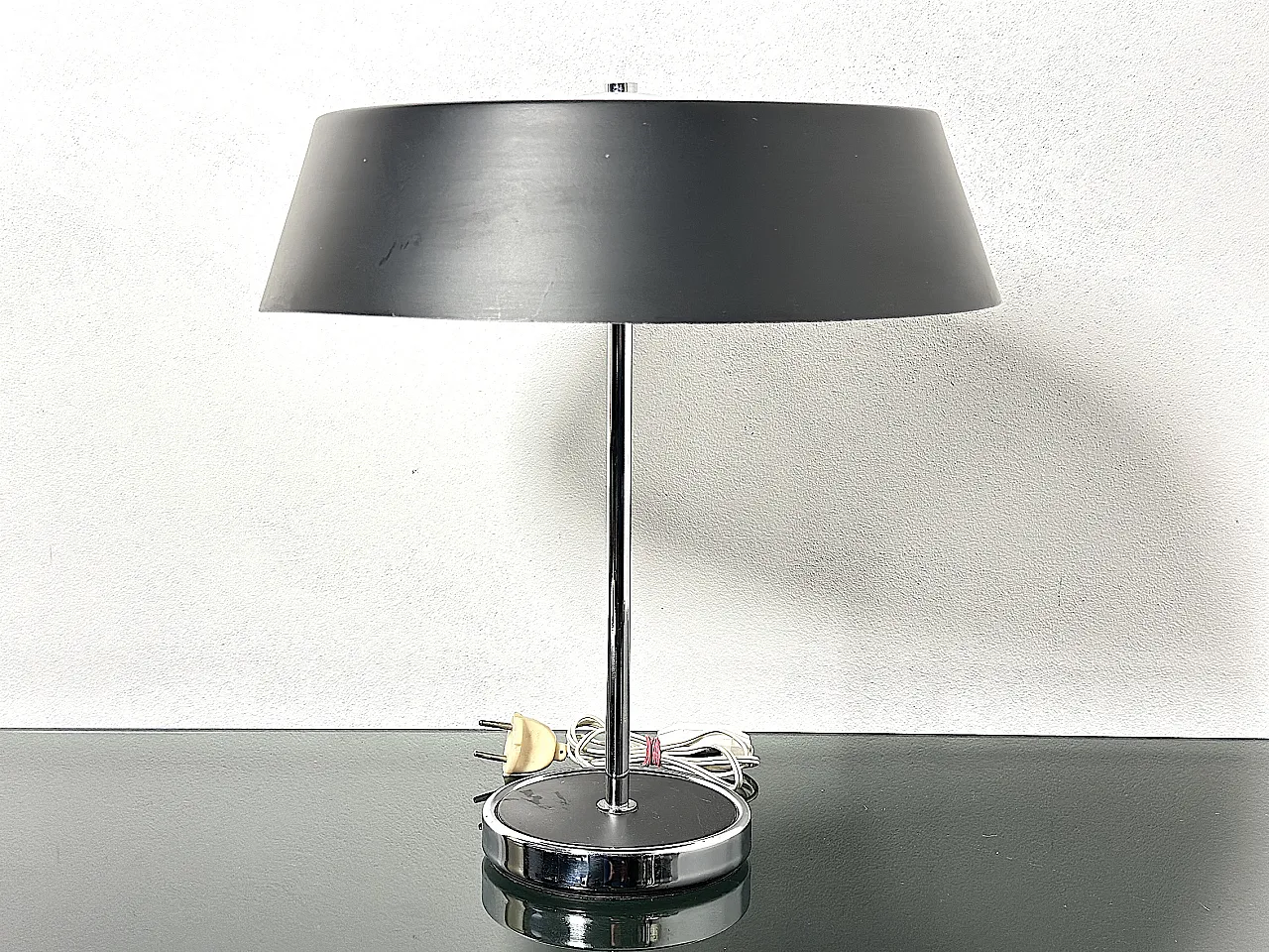 Chromed metal table lamp,70s 1
