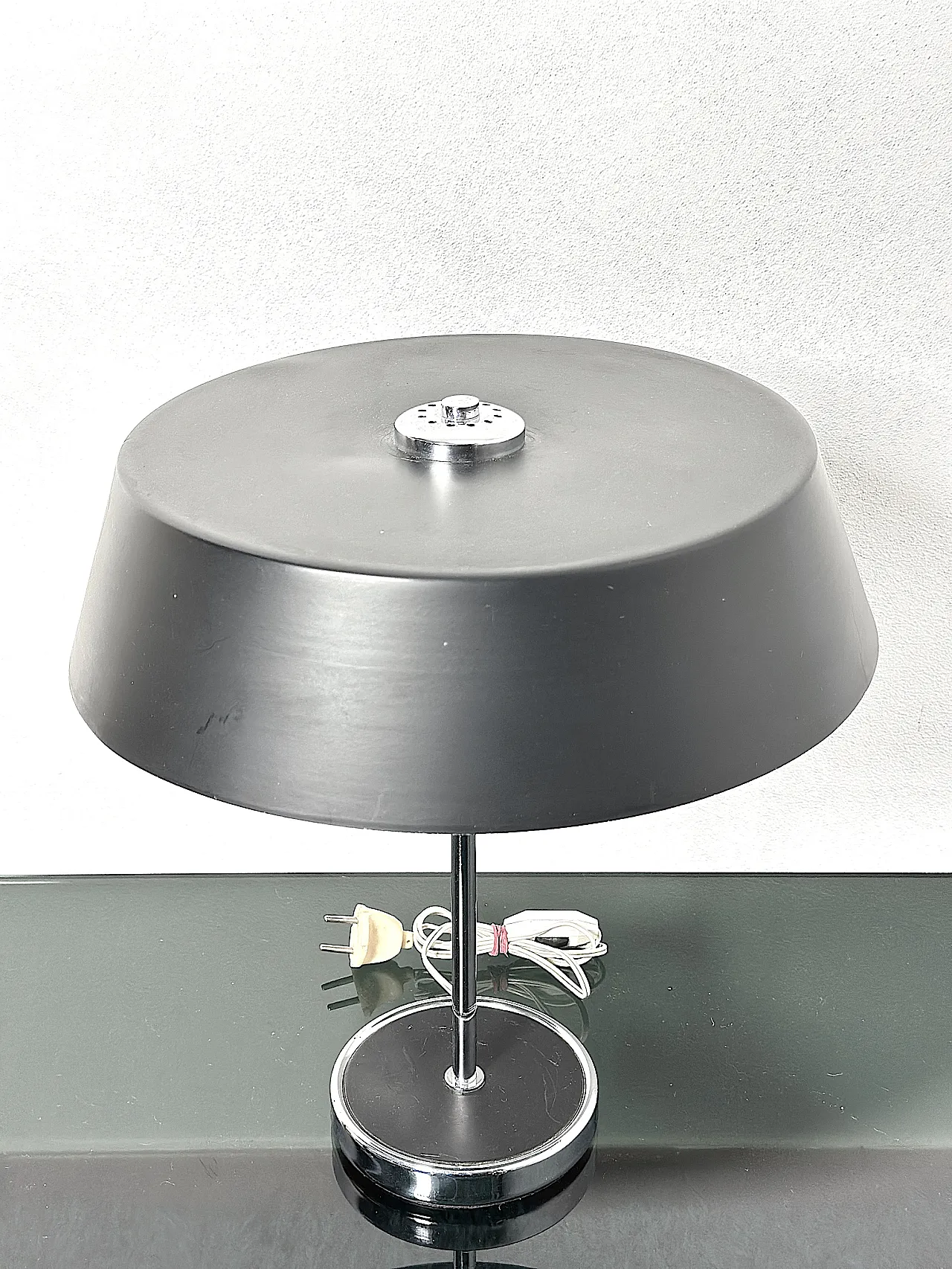 Chromed metal table lamp,70s 2