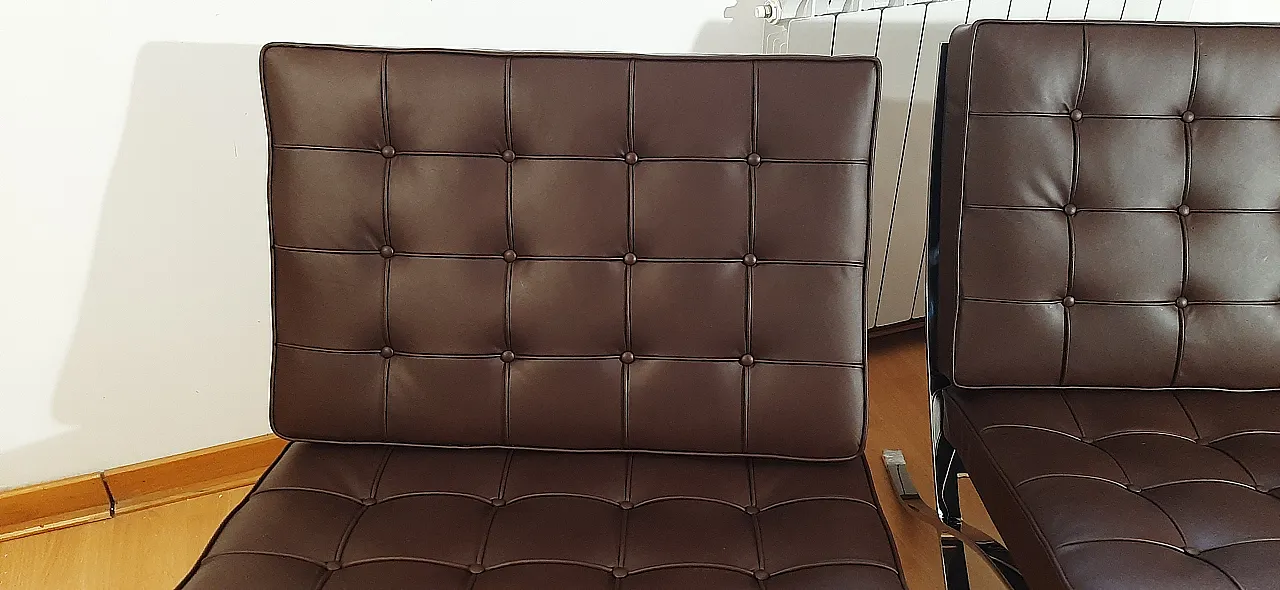 Poltrona Barcelona Relax di Knoll in pelle Venezia Brown, anni 2000 7