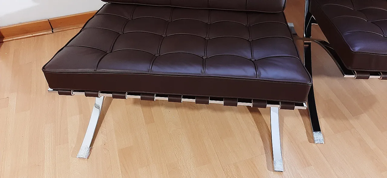 Poltrona Barcelona Relax di Knoll in pelle Venezia Brown, anni 2000 9